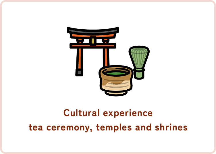 Cultural experience tea ceremony, temples and shrines